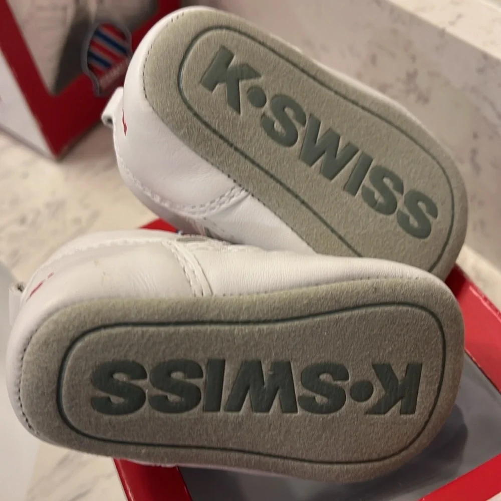 K Swiss Crib 5 Stripe shoes sneakers 3-6 mo infant baby Boys Girl booties Size 2